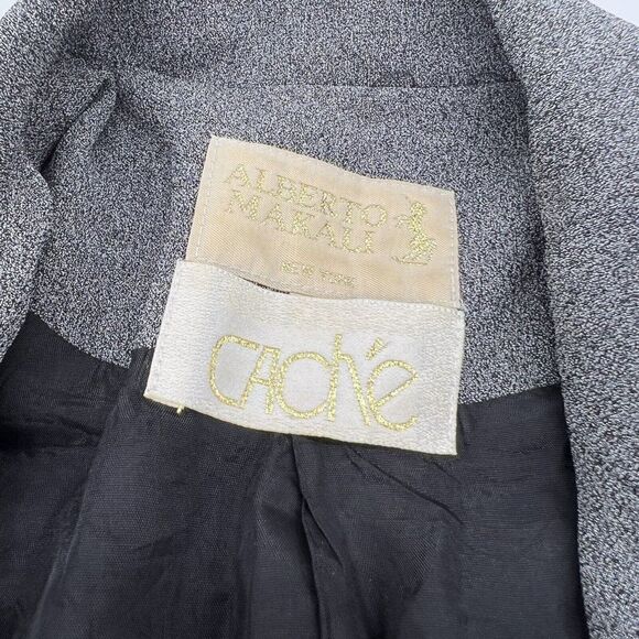 Alberto Makali Cache Gray women’s Front Tie blazer size 2 vintage - Picture 2 of 4